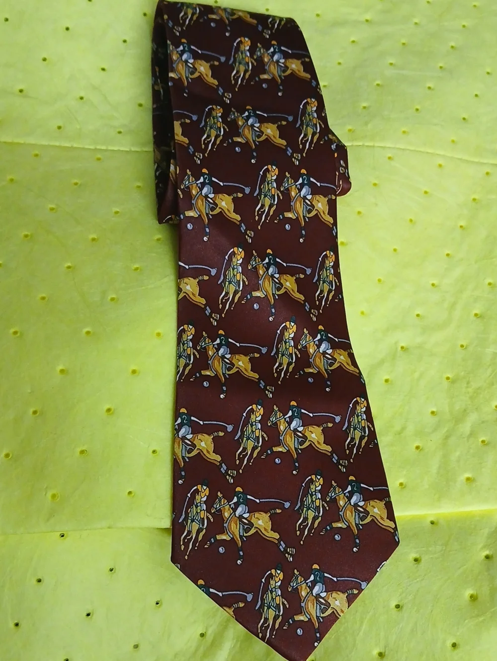 Mens Burgundy Equestrian Pattern Tie